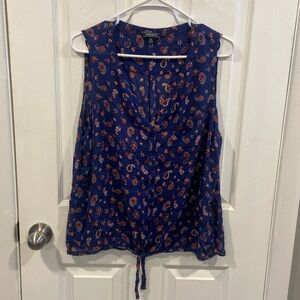 Lucky Brand Americana Paisley Sleeveless Top Size XL